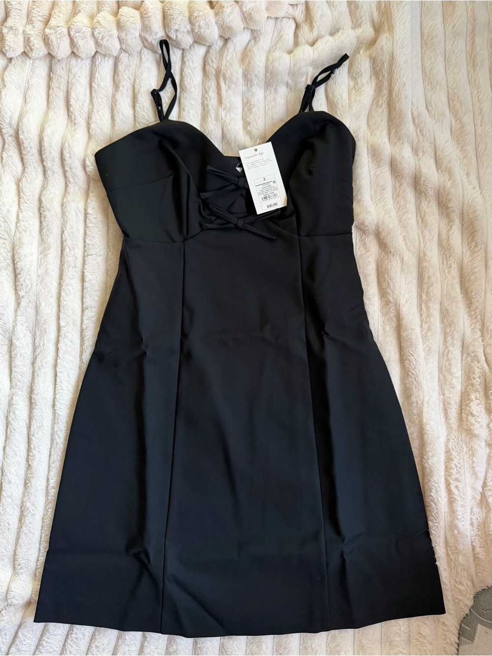Target Black Lace-Up Bust Mini Dress with Spaghetti Straps